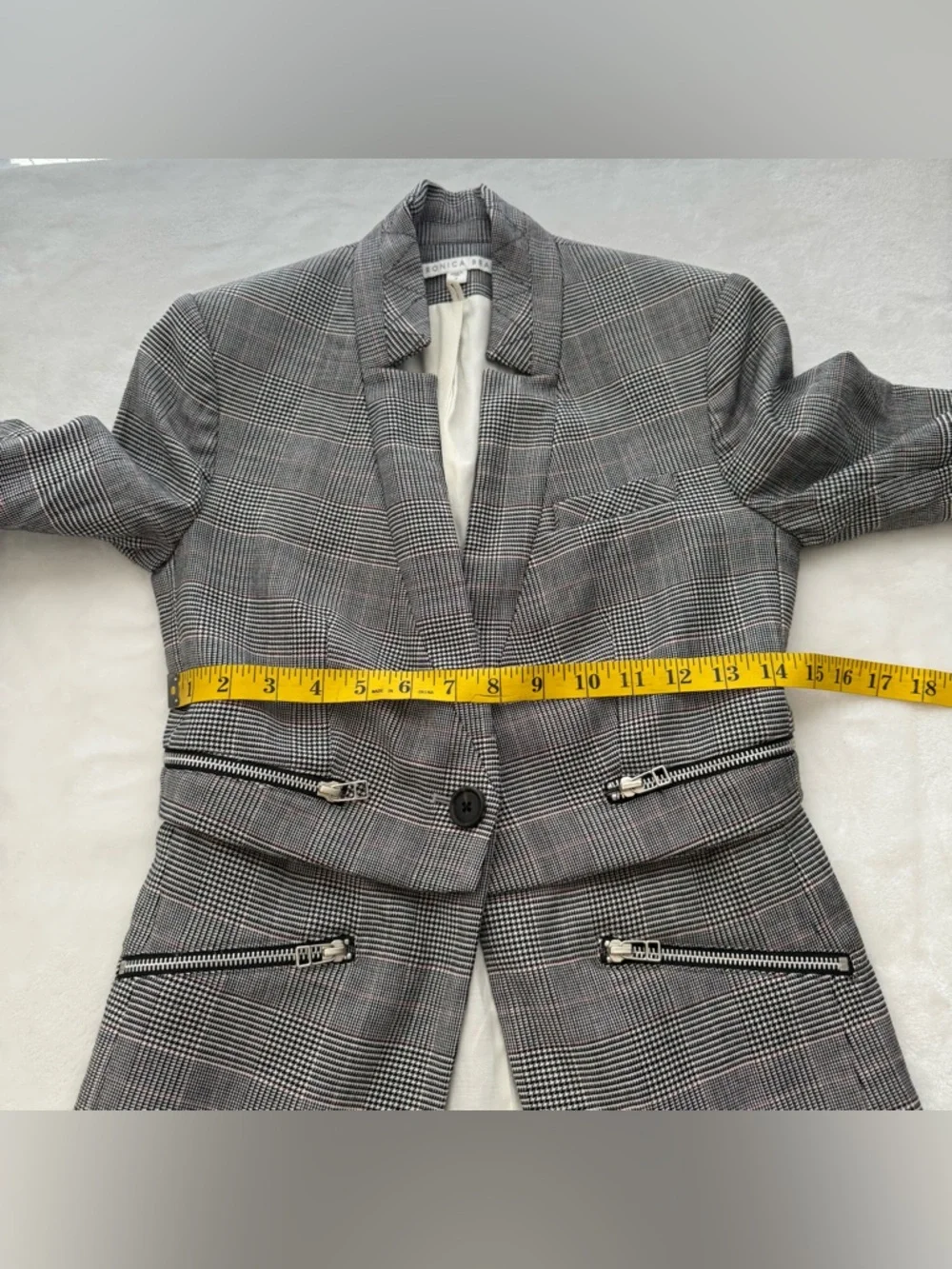 Veronica Beard Dickey Paloma Zip Plaid Blazer Jacket 0 Luxury Chic Business Boss - Picture 12 of 13